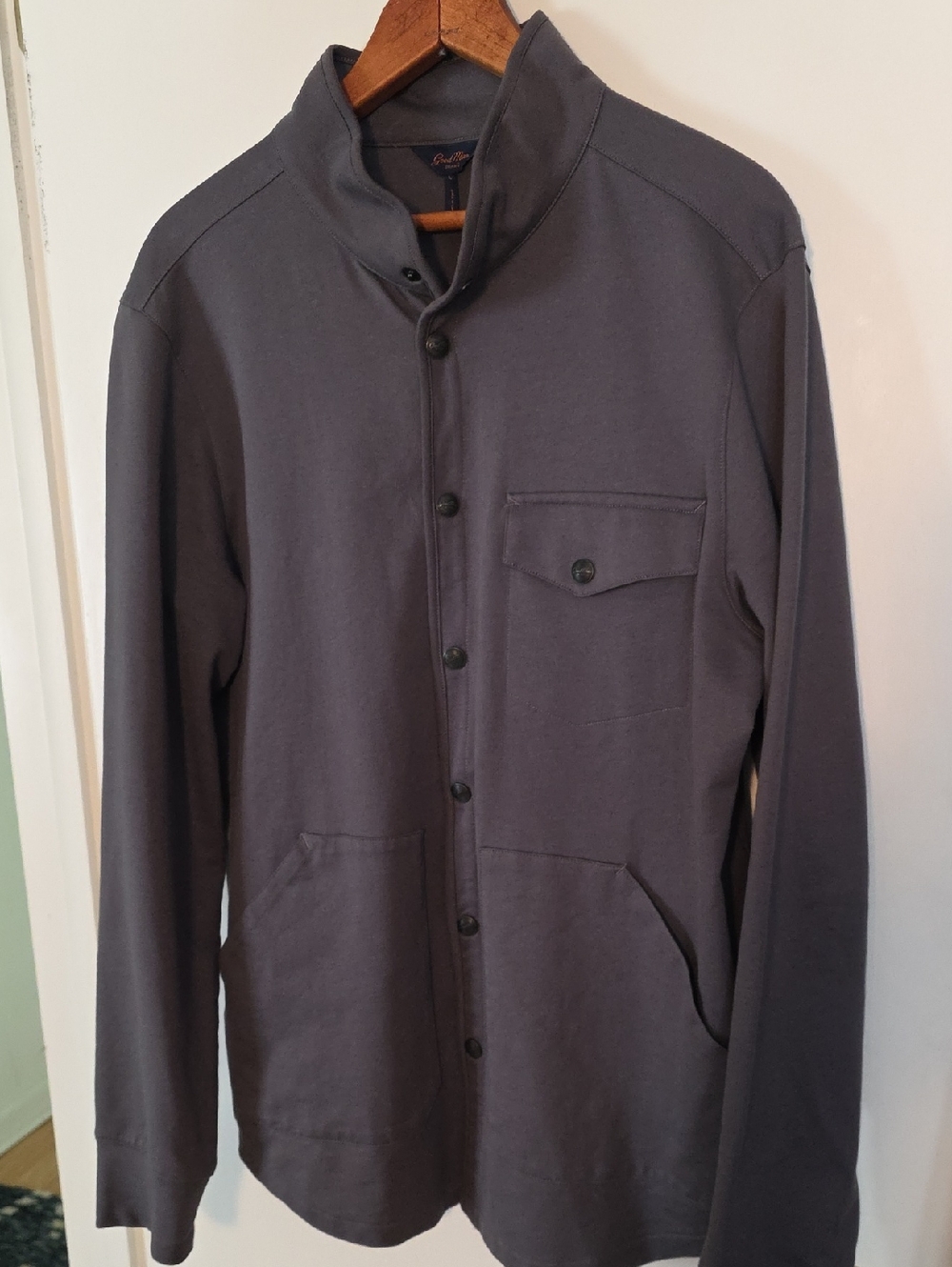 Good Man Brand Large Gray Lightweight Button-Front Jacket - Picture 2 of 9